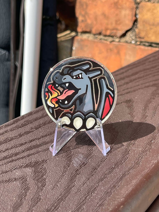 Shiny Charizard Painted Pokemon Coin - Jumbo Classic