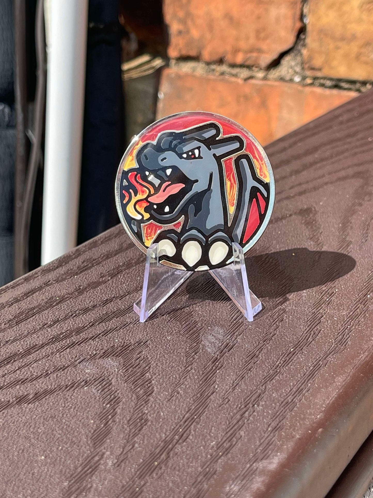 Shiny Charizard Painted Pokemon Coin - Jumbo Variant