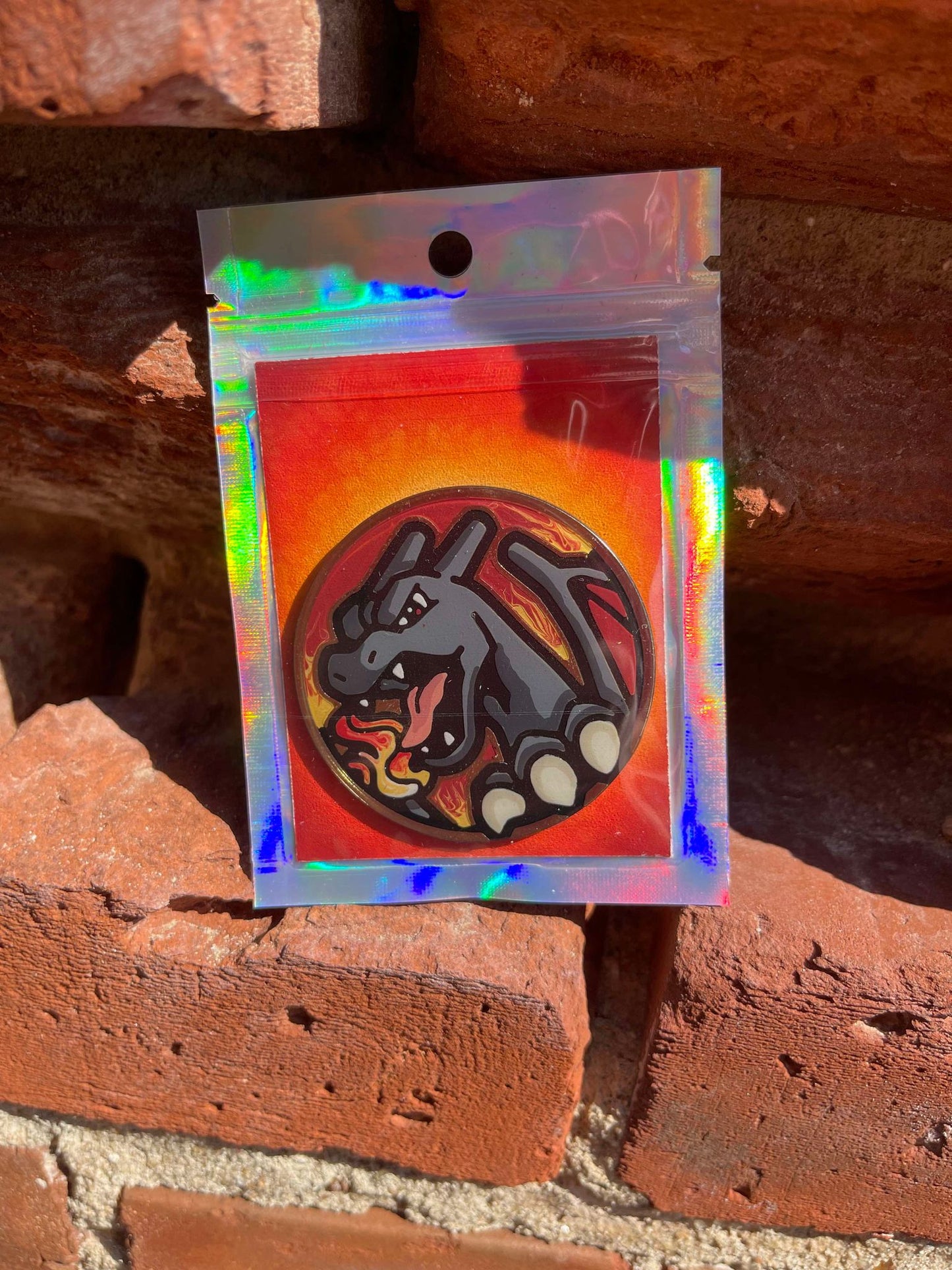 Shiny Charizard Painted Pokemon Coin - Jumbo Variant